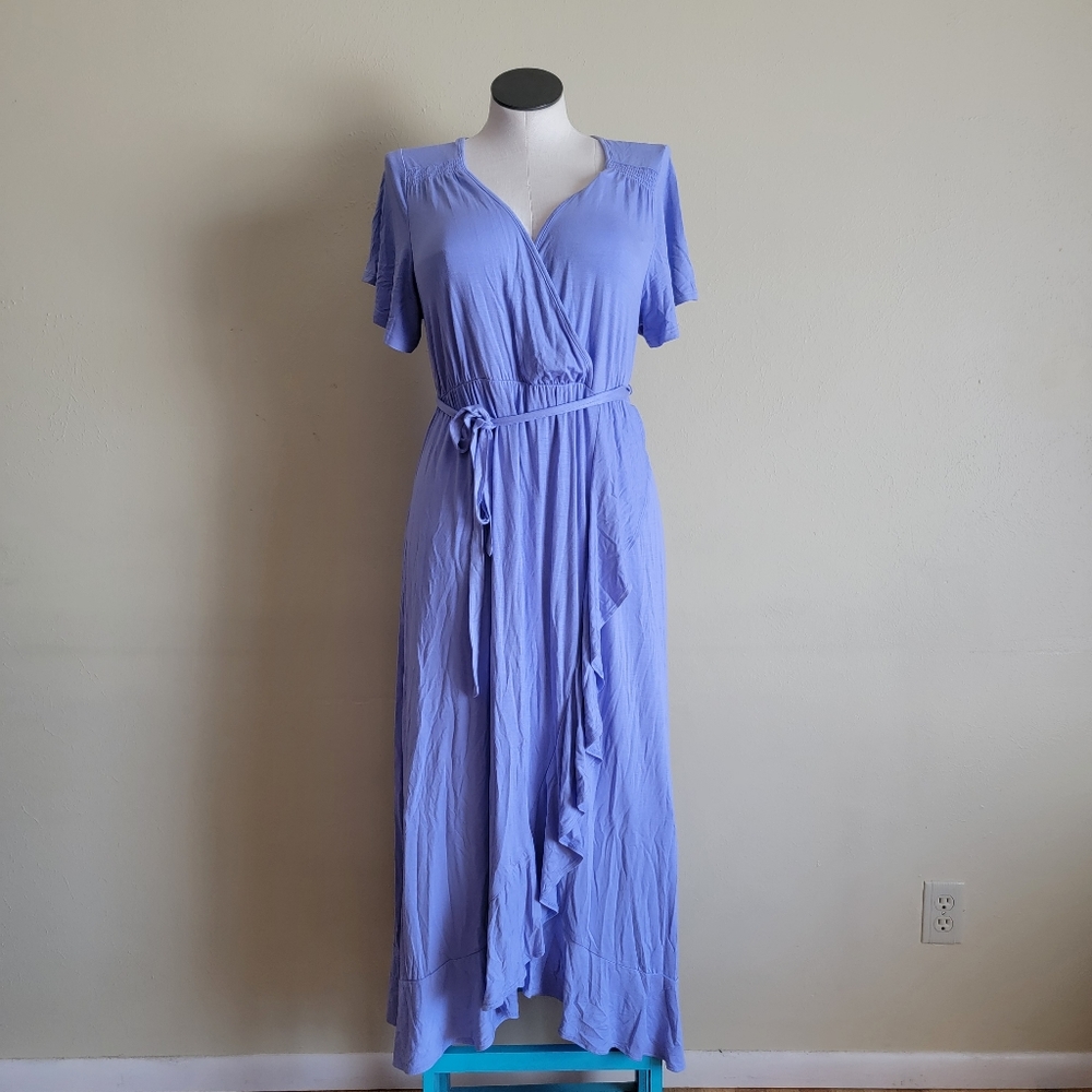 Flutter Short Sleeve Knit Maternity Dress - Isabel Maternity Baby Shower Dress